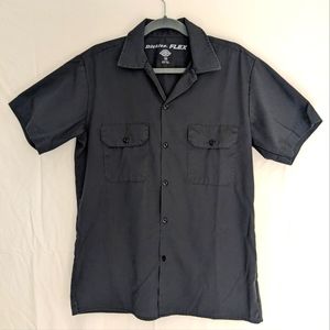 Dickies Grey Shirtsleeve Button Up, M